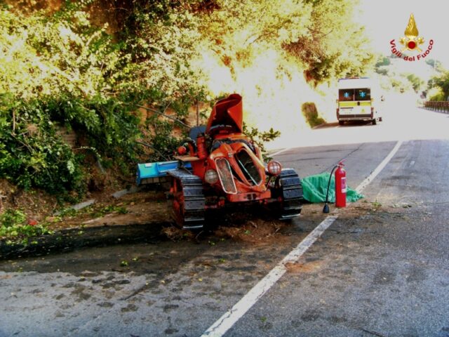 La foto dell'incidente gentilmente concessa dai Vigili del Fuoco di Siena