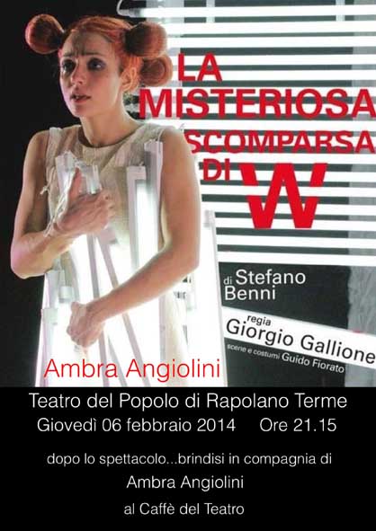 Ambra Angiolini verso il tutto esaurito. Al Teatro del Popolo “La misteriosa scomparsa di W”