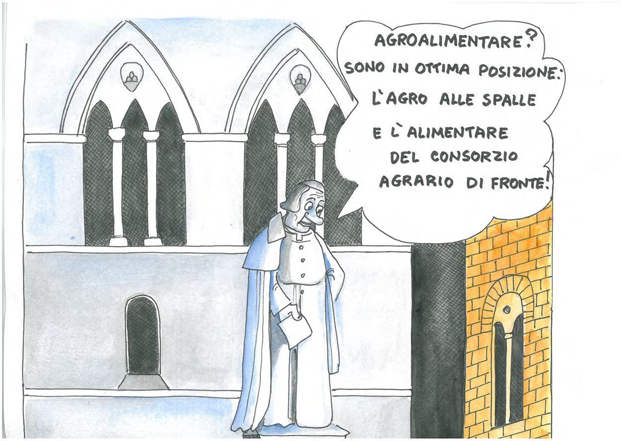 La satira irriverente di Giannelli avvolge Siena, 8 vignette inedite donate al Consorzio Agrario