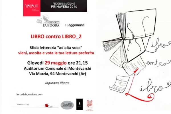 Libro contro libro, il 29 maggio a Montevarchi match letterario ad alta voce