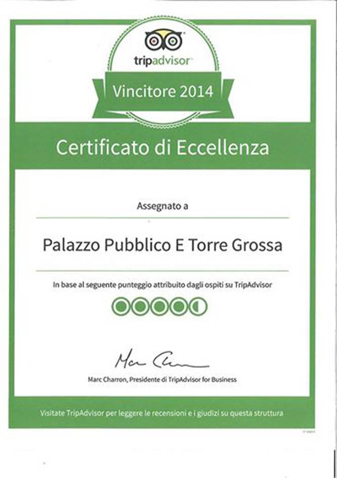 Museo civico e Torre Grossa “Eccellenza” per gli utenti di Tradvisor