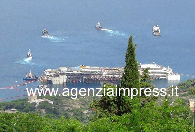 Rimozione Concordia, «realistica» l’ipotesi della partenza per Genova lunedì