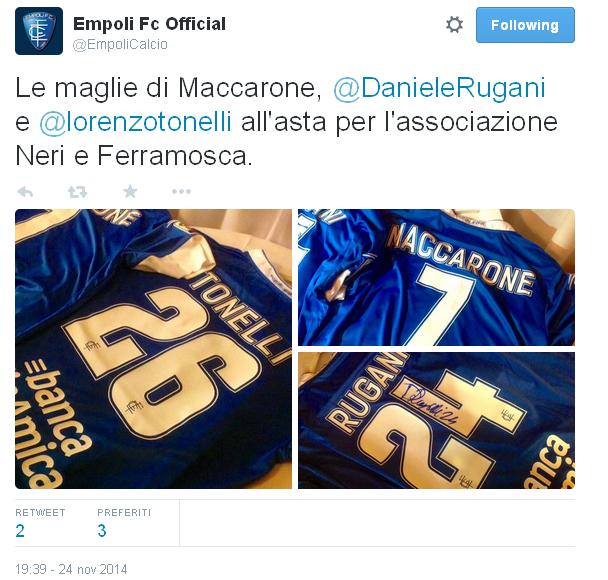 Serate di beneficenza e parole sul mondo del calcio per Maccarone, Tonelli e Rugani