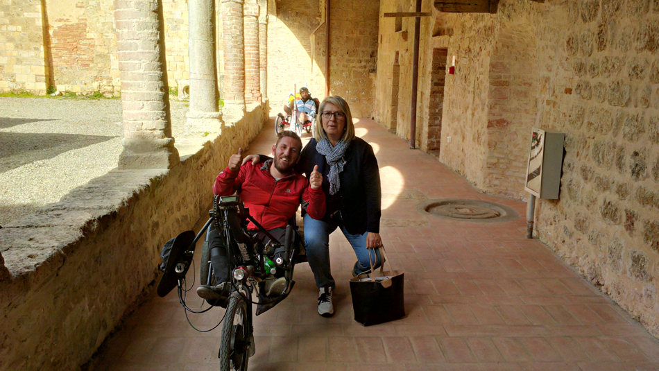 Francigena senza barriere, Pietro Scidurlo fa tappa a Abbadia Isola