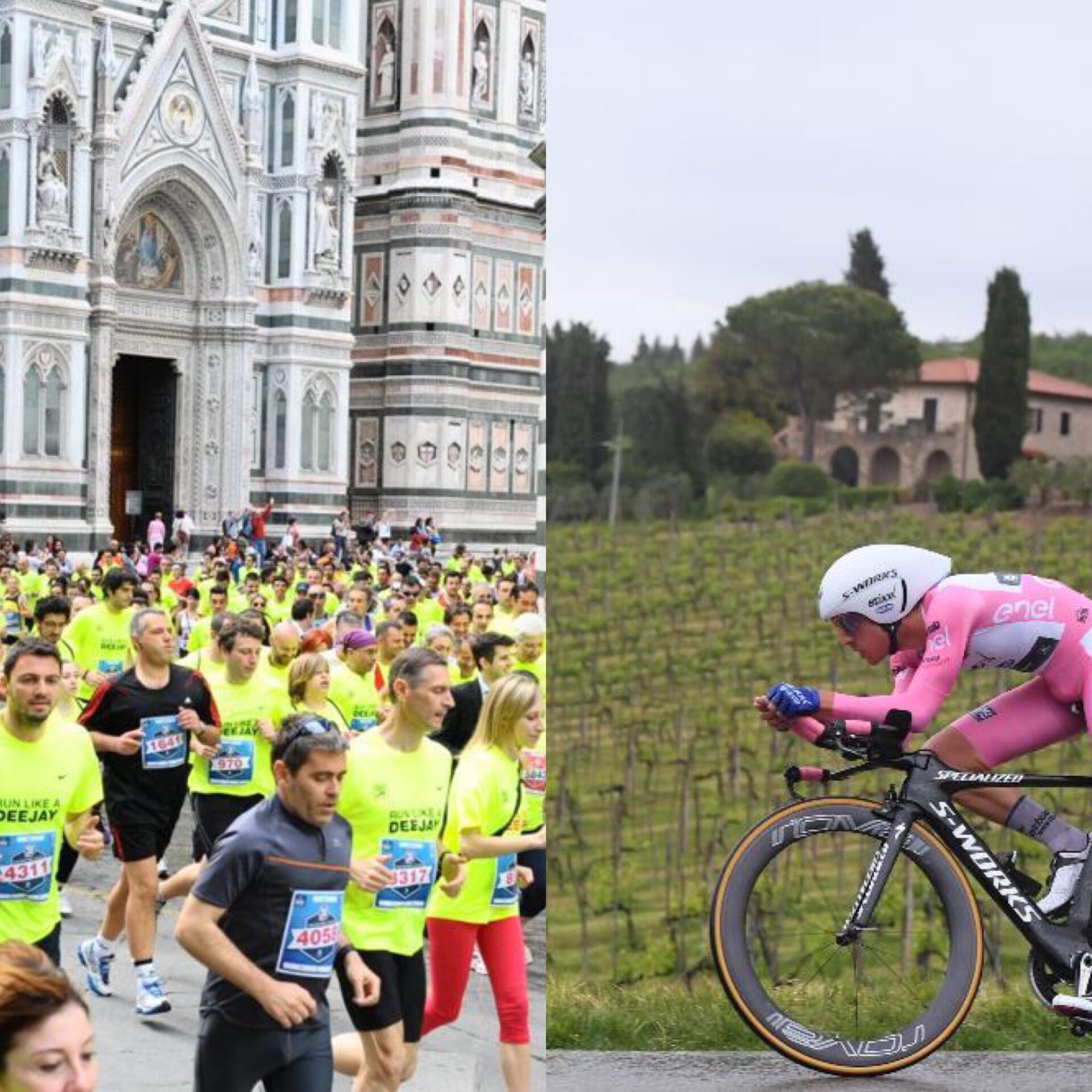 Domenica sportiva. Giro d’Italia nel Chianti, Deejay ten a Firenze