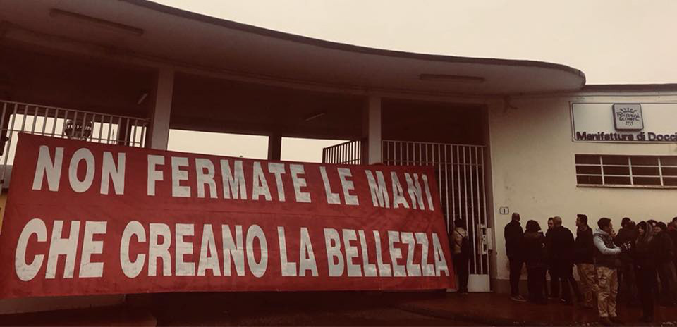 Fabbrica occupata. Richard Ginori, protesta dei lavoratori: «Si realizzi il rilancio promesso»
