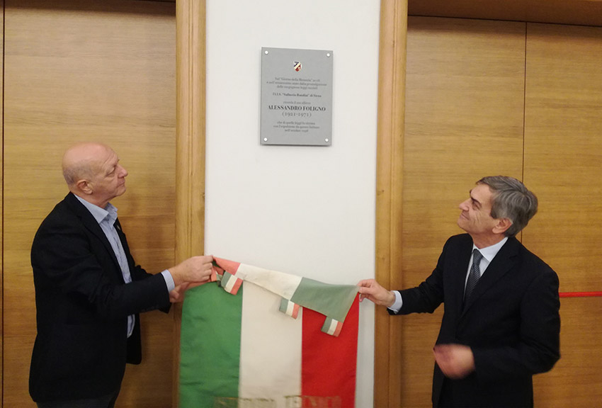 Mai più leggi razziali. Espulso da scuola perché ebreo, l’Istituto Bandini di Siena dedica targa allo studente Alessandro Foligno