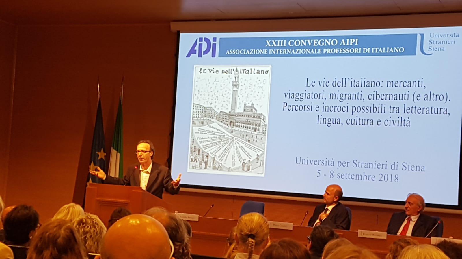 Dem nell’Inferno. Benigni: «Sommo Poeta fondò il Partito di Dante, il Pd, e non vinse mai»