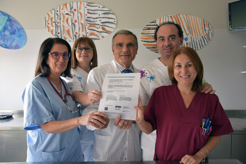 Il riconoscimento. In ospedale raccolti oltre 600 litri latte materno all’anno, confermata la certificazione Iso 9001:2015