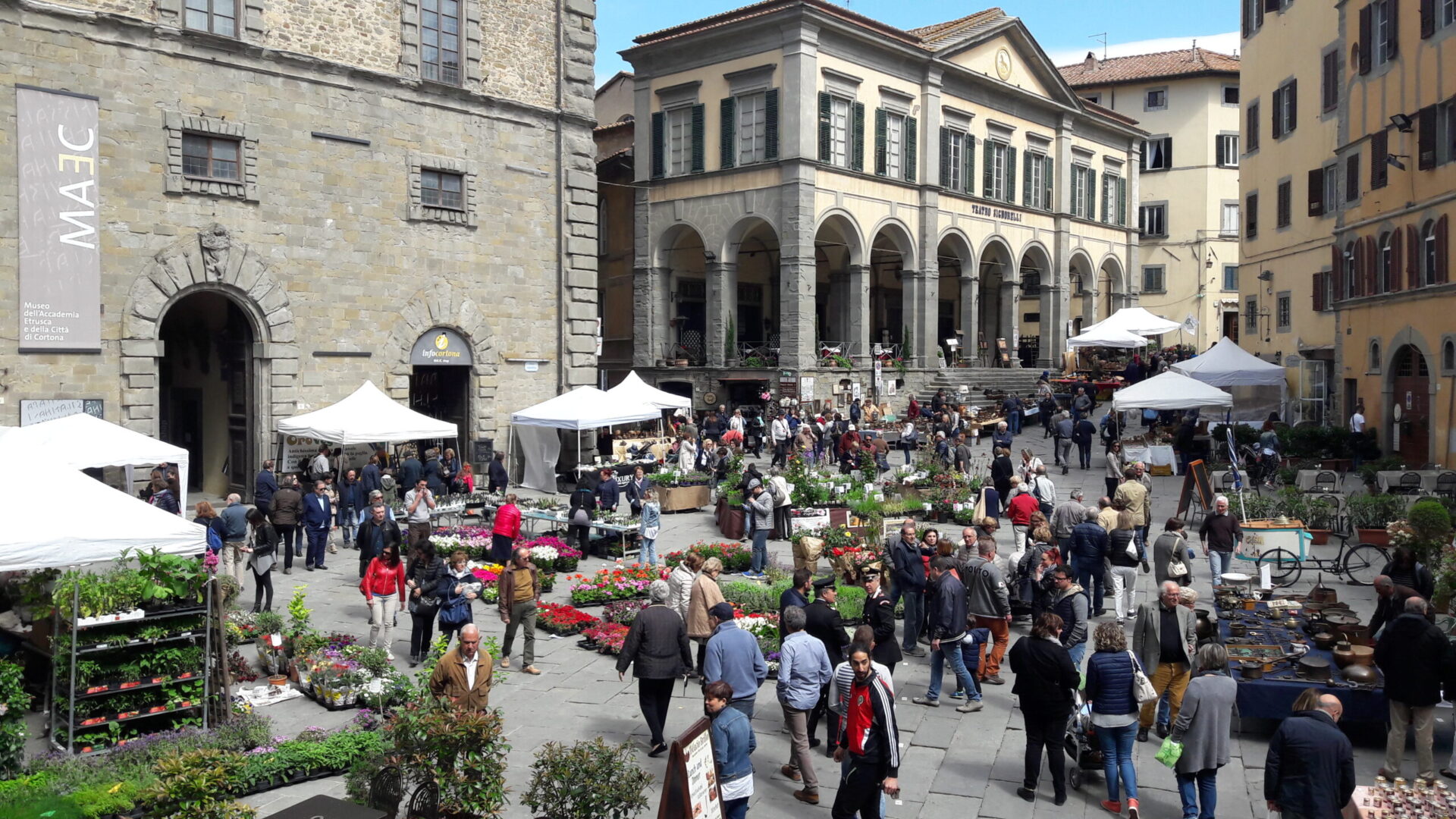Tripudio di colori. Vie e piazze si trasformano in giardini, è tempo di fiera del rame, fiore e coccio