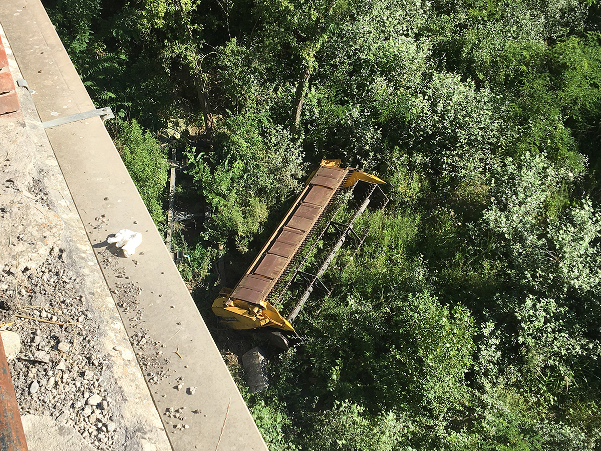 Riaperto tratto Cassia su Ponte Orcia a Bagno Vignoni, dopo incidente mietitrebbia. Transito a senso unico alternato