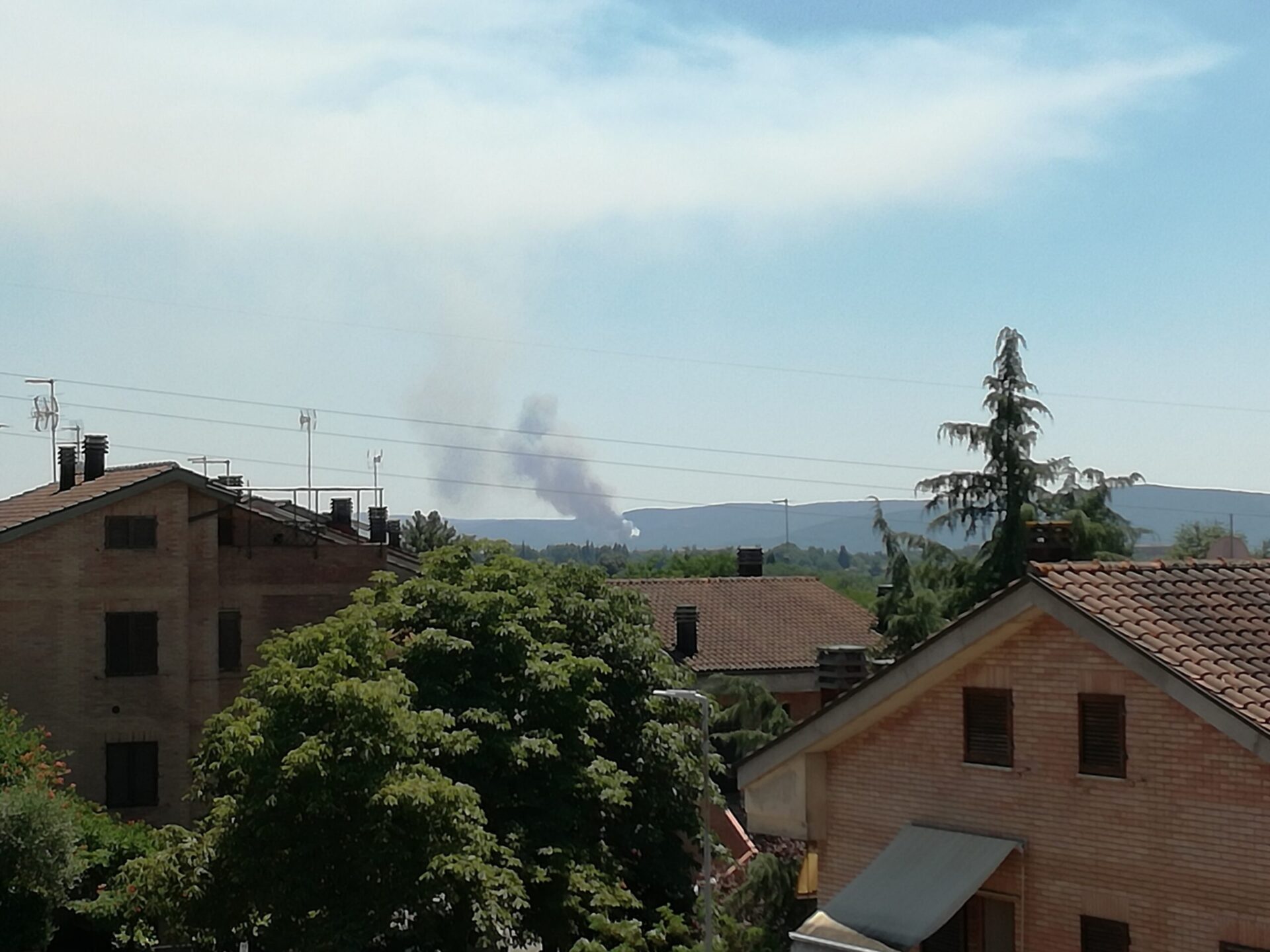 Fiamme nel senese. Incendio nei boschi di Cerreto a Merse, in azione il Canadair