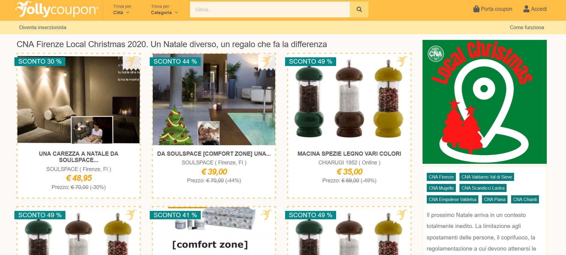 Acquisti di Natale al via. Da Cna la piattaforma “Local Christmas” per sostenere le botteghe locali