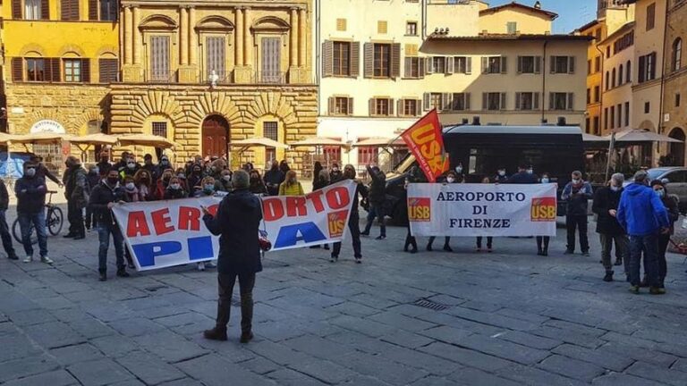 Caso Handling, USB: Toscana Aeroporti ritiri il progetto. Presidio a Palazzo Vecchio
