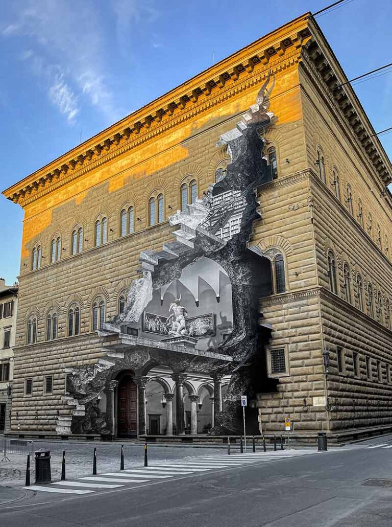 La Ferita di JR su Palazzo Strozzi per riflettere sul Covid