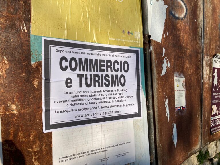 Commercio e turismo finiscono nell’annuncio mortuario. Dopo una breve malattia ‘ci hanno lasciato’