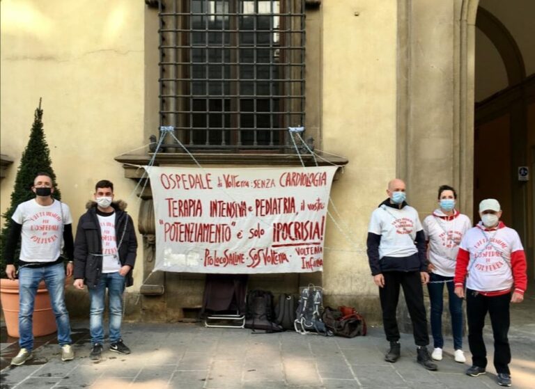 Assistenza cardiologica h24. La protesta si allarga. Volterra e Massa Marittima in catene in Regione Toscana