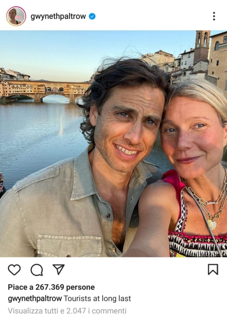 Vacanze toscane per Gwyneth Paltrow, a Firenze lo scatto con il marito