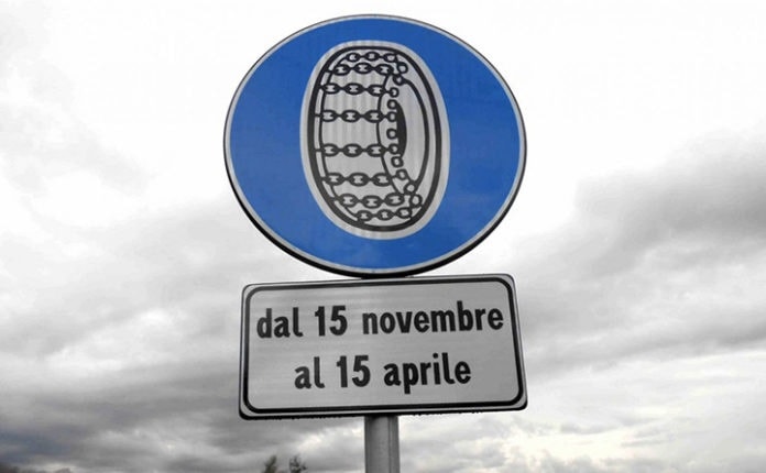 Dal 15 novembre obbligo di catene a bordo in tutte le strade statali