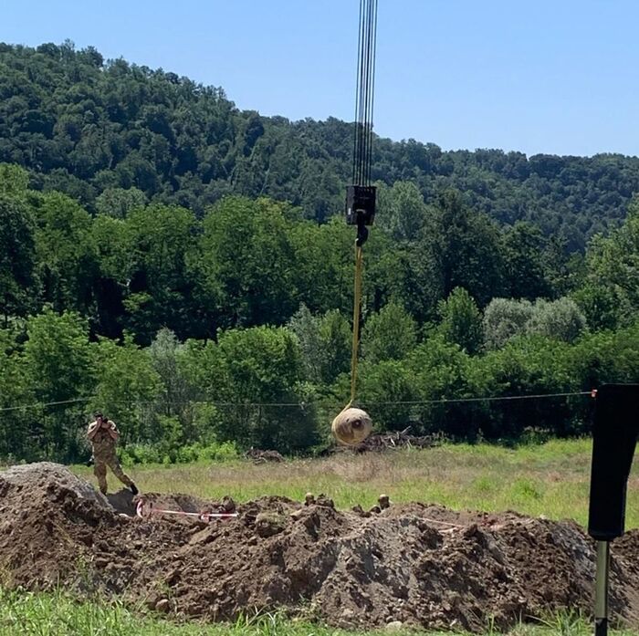 Pitigliano, rimossa bomba bellica inesplosa da un cantiere