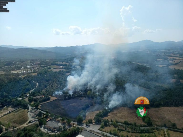 Incendio in un bosco vicino l’Abbazia di San Galgano. Inviati tre elicotteri