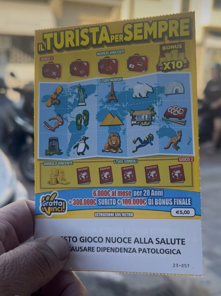 A Quarrata c’è un Turista per sempre: acquistato biglietto milionario
