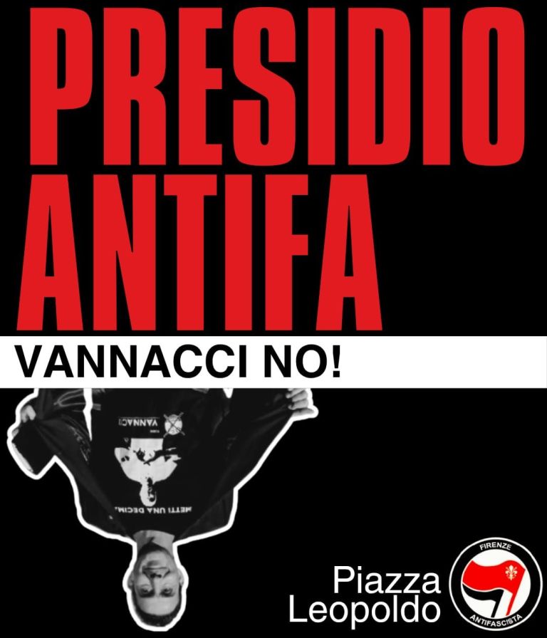 Vannacci a testa giù in un volantino antifascista: il generale inaugura la sede di Futuro Nazionale a Firenze