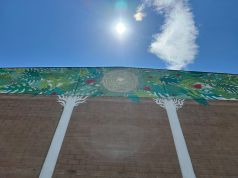 Il muro come manifesto. La street art di Gola Hundun ridisegna la palestra della scuola comunale di Rosia