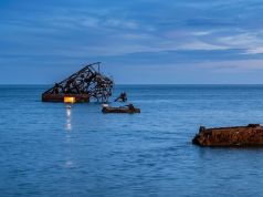 Maltempo, al Giglio crolla pilone in mare, ultima testimonianza della miniera